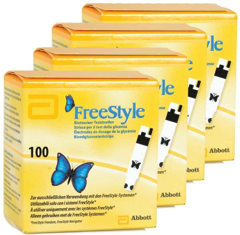 Abbott FreeStyle bandelettes réactives, 4 x 100 pièces -