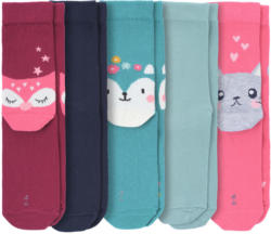 5 Paar Mädchen Socken mit Tier-Motiven
