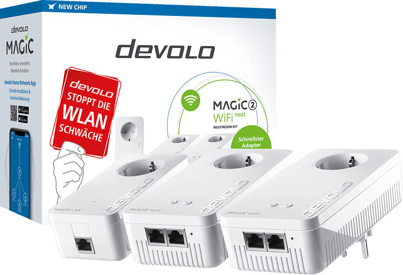 Powerline Adapter DEVOLO 8625 Magic 2 WiFi next Multiroom Kit 2400 Mbit/s Kabellos und Kabelgebunden