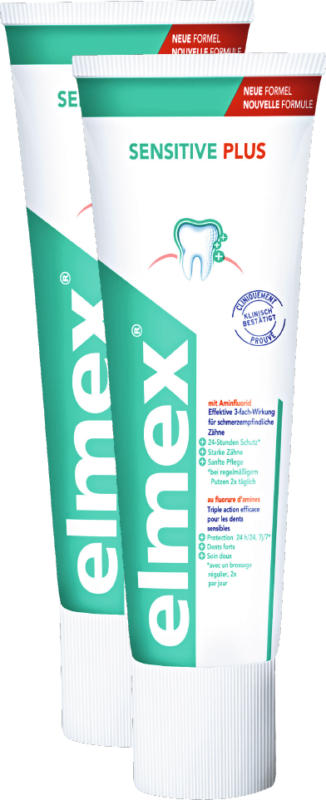 Elmex Zahnpasta, Sensitive Plus, 2 x 75 ml