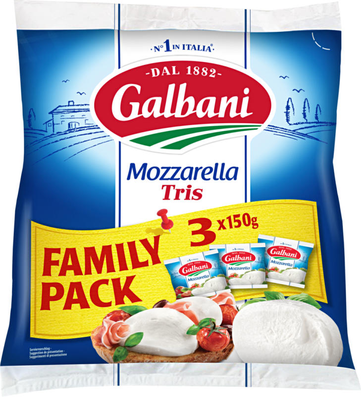 Mozzarella Family Pack Galbani, Boules, 3 x 150 g