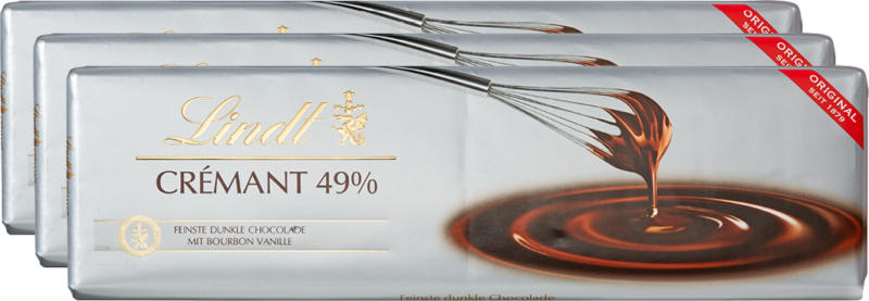 Lindt Tafelschokolade Crémant 49%, 3 x 300 g