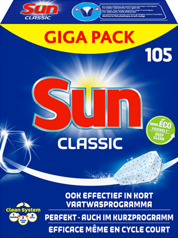 Tablettes lave-vaisselle Classic Sun , 105 pièces
