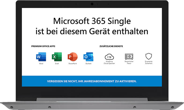 LENOVO IdeaPad 1, Notebook mit 11.6 Zoll Display, Athlon Silver Prozessor, 4 GB RAM, 64 GB eMMC, Radeon Grafik, Platinsilber