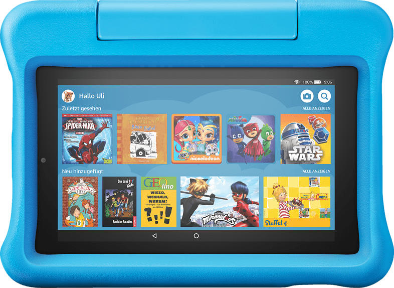 AMAZON Fire 7 Kids Edition, Tablet , 16 GB, 7 Zoll, Schwarz/Blau