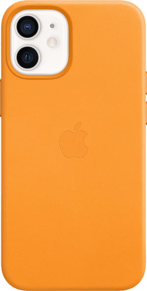 Apple Leder Case mit MagSafe in California Poppy für iPhone 12 mini (MHK63ZM/A); Schutzhülle