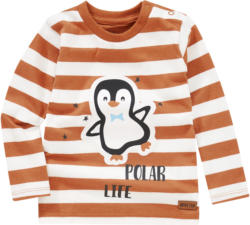 Baby Langarmshirt mit Pinguin-Motiv