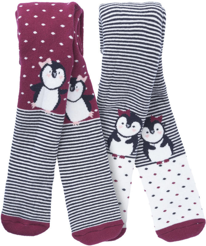 2 Baby Strumpfhosen mit Pinguin-Motiv (Nur online)