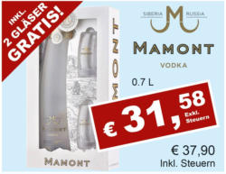 Mamont Vodka inkl. 2 Gläser Gratis