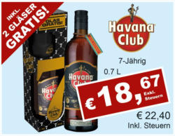 Havana Club Anejo 7 Anos inkl. 2 Gläser Gratis