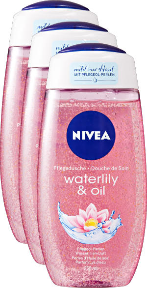 Nivea Pflegedusche, Waterlily & Oil, 3 x 250 ml