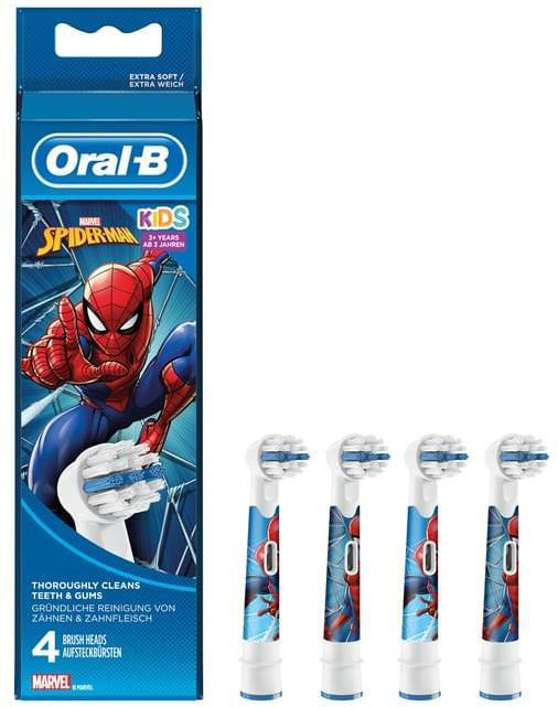 Braun Oral-B EB Spiderman 4er Ersatz-Zahnbürsten / Aufsteckbürsten