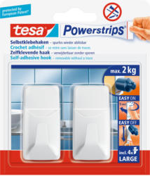Powerstrips Haken, Large, rechteckig, weiß