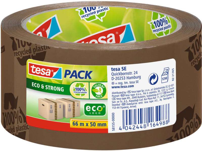 pack Eco und Strong, braun, bedruckt, 66 m x 50 mm