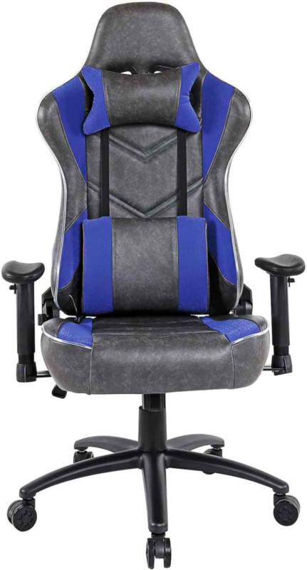 Chaise de jeu Nitro PU anthracite/bleu -