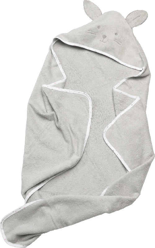 PUSBLU Baby Badeponcho, in Bio-Baumwolle, grau