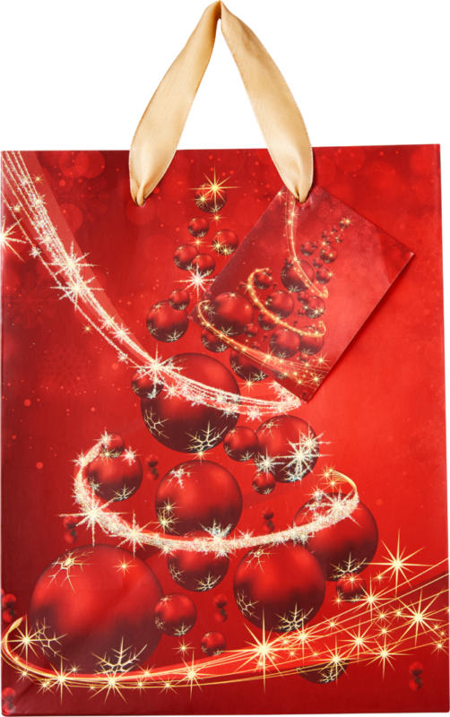 Sac cadeau de Noël midi, différents motifs, 18 x 23 x 10 cm, 1 pièce