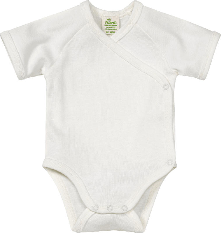 ALANA Baby Wickelbody, Gr. 50/56, in Bio-Baumwolle, natur, für Mädchen und Jungen