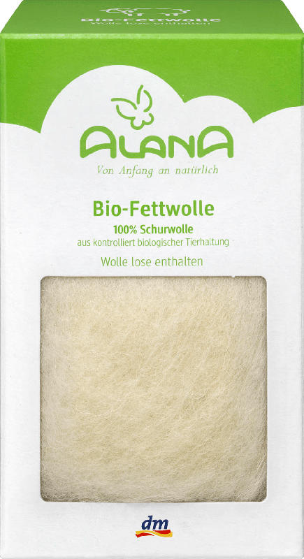 ALANA Bio-Fettwolle zum Zupfen, kbT