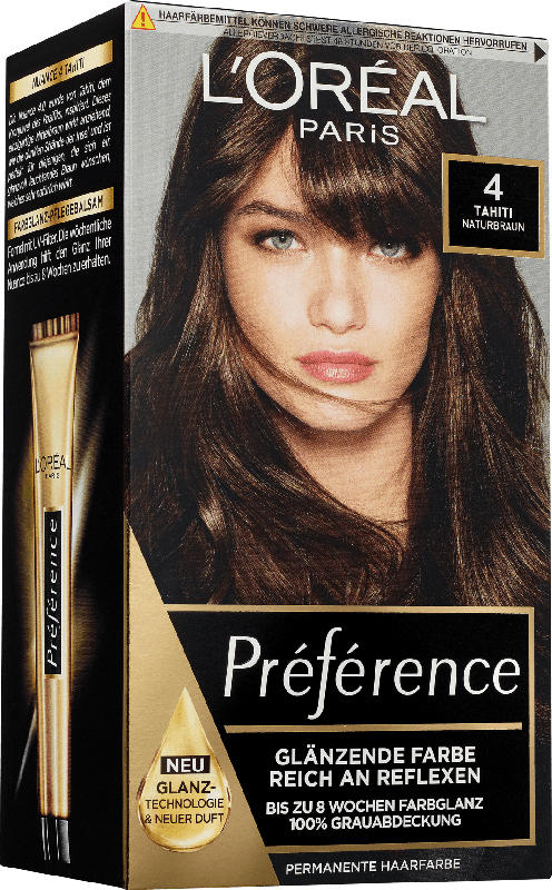L'Oréal Paris Préférence Haarfarbe Naturbraun, 4 Tahiti