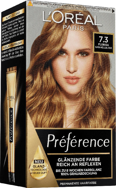 L'Oréal Paris Préférence Haarfarbe Karamellblond, 7.3 Florida