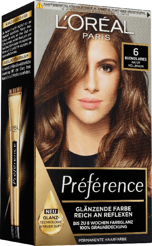 L'Oréal Paris Préférence Haarfarbe Natur Hellbraun, 6 Buenos Aires