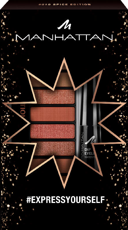 MANHATTAN Cosmetics Geschenkset Lidschattenpalette Eyemazing Palette Spice Edition 010 + gratis MH Dip Eyeliner Waterproof black 1010N