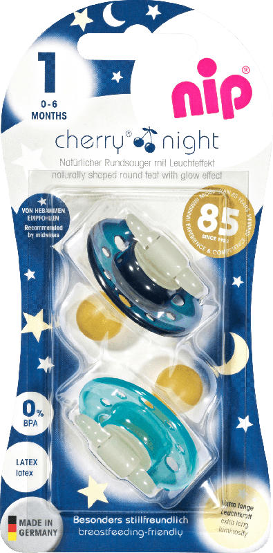 Nip Schnuller Cherry Night, Gr. 1, 0-6 Monate