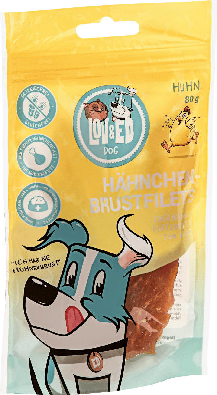 LOV&ED Snack für Hunde, natürliches Hähnchenbrustfilet