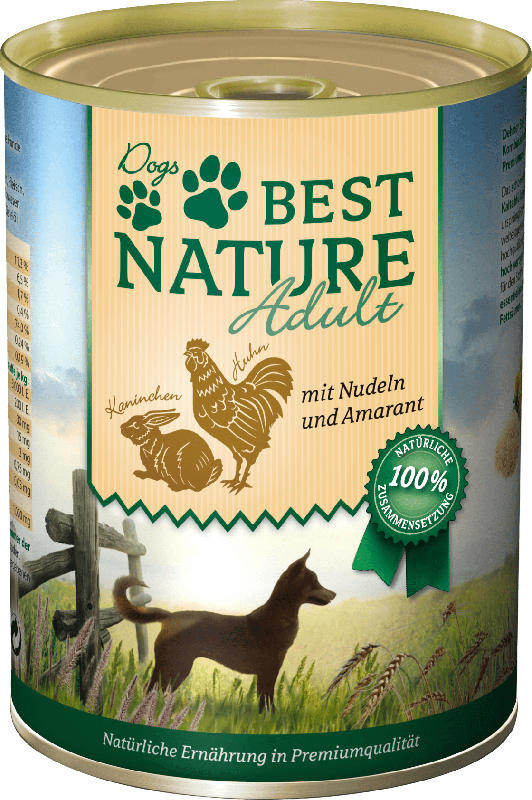 Dogs Best Nature Nassfutter für Hunde, Adult, Kaninchen und Huhn