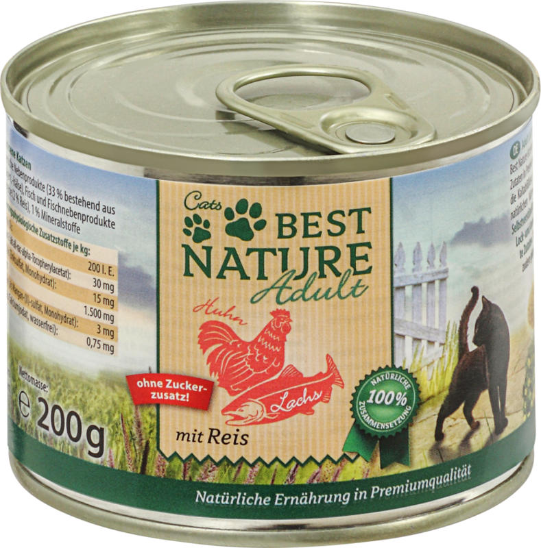 Cats Best Nature Nassfutter für Katzen, Adult, Lachs und Huhn
