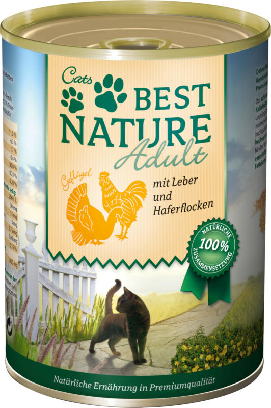 Cats Best Nature Nassfutter für Katzen, Adult, Geflügel und Leber