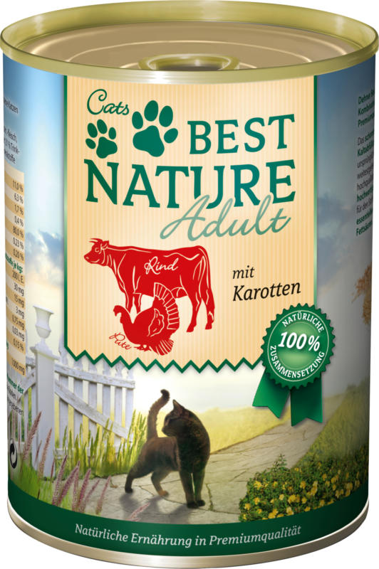 Cats Best Nature Nassfutter für Katzen, Adult, Rind, Pute und Karotten