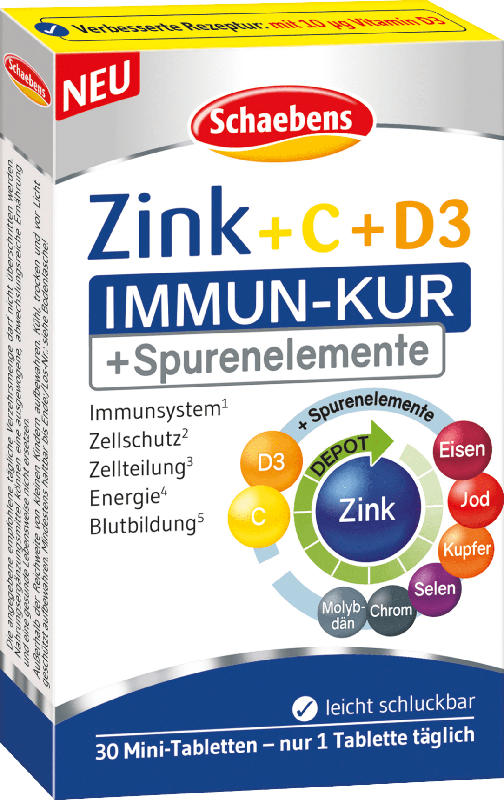 Schaebens Zink + Vitamin C + Vitamin D3 Tabletten 30 St.
