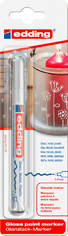 Edding 751 Glanzlack-Marker - weiß, 1-2 mm