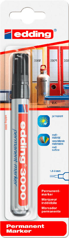 Edding Permanentmarker 3000 - schwarz, 1,5-3mm