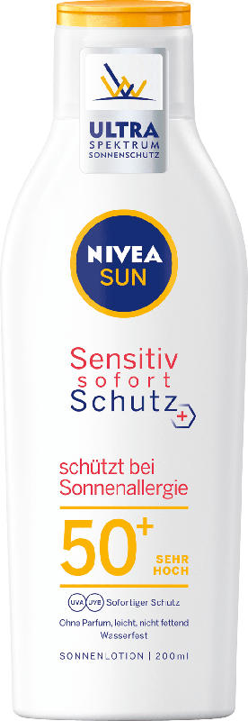 NIVEA SUN Sonnenmilch, Sofort-Schutz sensitiv, LSF 50+