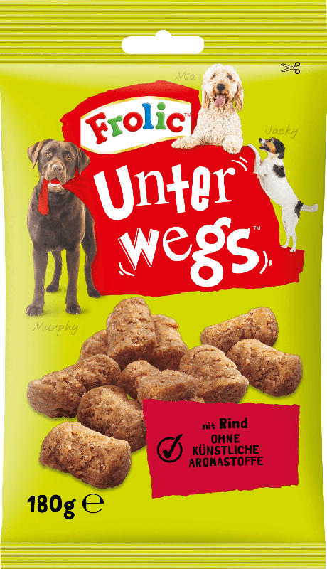 Frolic Unterwegs Snack für Hunde, Adult mit Rind