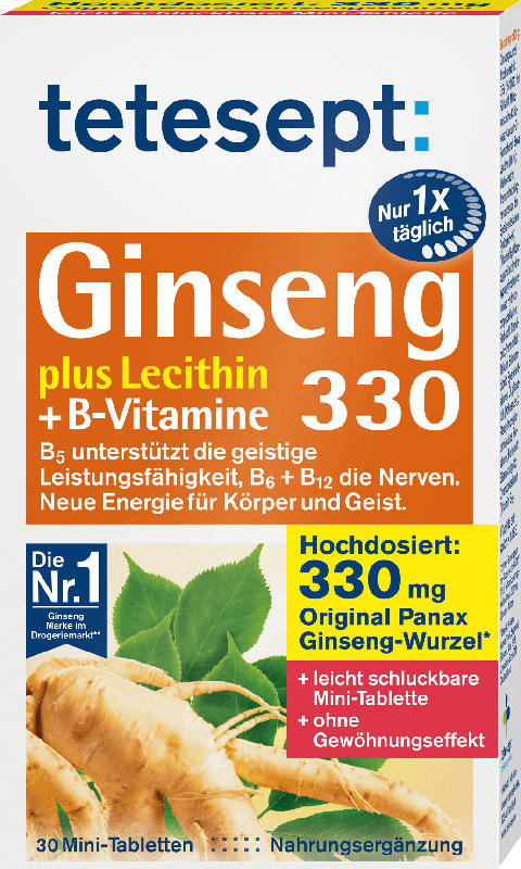 tetesept Ginseng 330 Mini Tabletten (30 Stück)