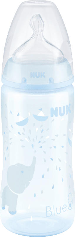 Nuk Babyflasche First Choice+ mit Trinksauger Silikon, Größe 1M, 0-6 Monate, Baby Blue, 300 ml