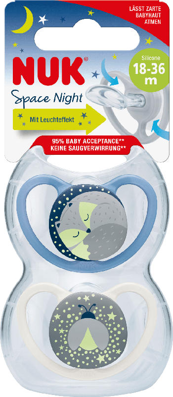 Nuk Schnuller Space Night Silikon Gr.3, 18-36 Monate