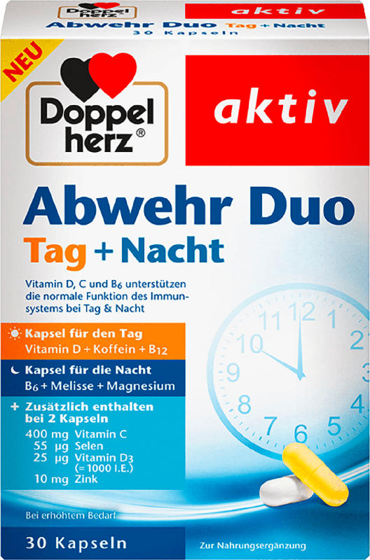 Doppelherz Abwehr Duo Tag + Nacht Kapseln, 30 St.