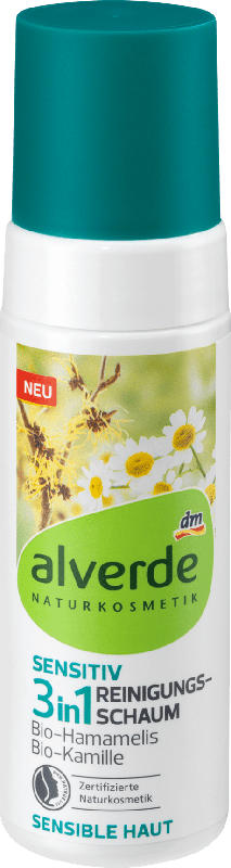 alverde NATURKOSMETIK Reinigungsschaum Sensitiv 3in1
