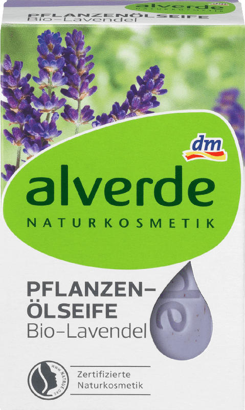alverde NATURKOSMETIK Seifenstück Pflanzenöl Lavendel