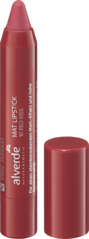 alverde NATURKOSMETIK Lippenstift Matt Red Kiss 10