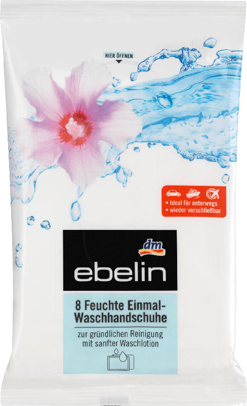 ebelin Waschhandschuhe Einmal feucht