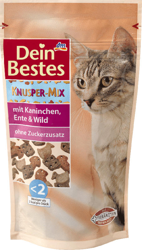 Dein Bestes Snack für Katzen, Knusper-Mix mit Kaninchen, Ente & Wild