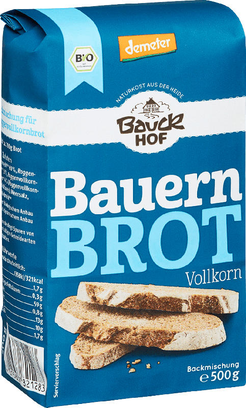 Bauckhof Backmischung für Bauernbrot, Vollkorn, demeter