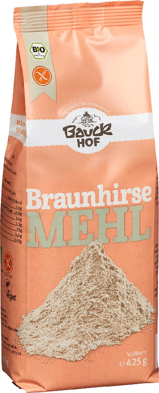 Bauckhof Mehl, Braunhirse-Mehl Vollkorn, glutenfrei