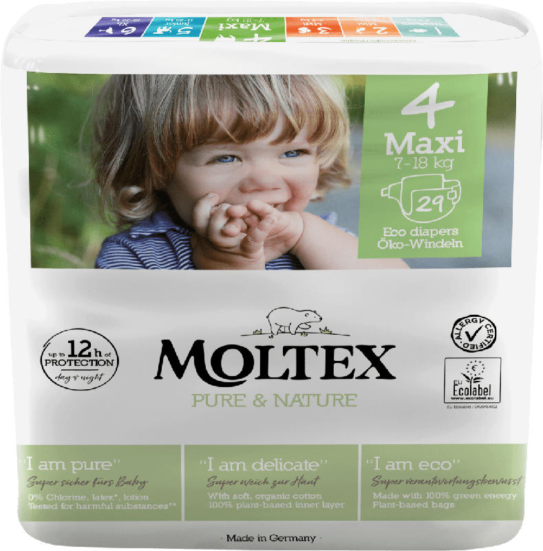 Moltex Windeln Pure & Nature Größe 4 Maxi, 7-18 kg